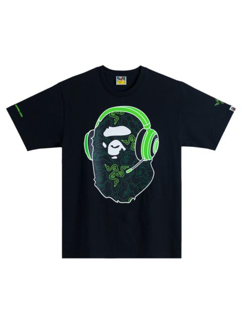 A BATHING APE® BAPE x Razer Neon Camo Ape Head Tee 'Black'