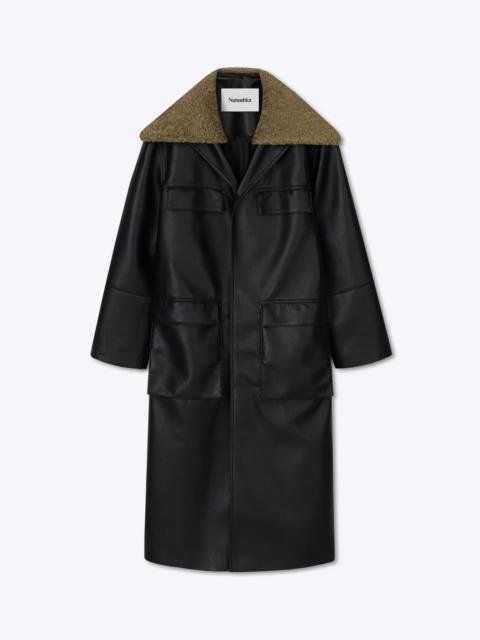 Nanushka CORVIN - Patch pocket coat - Black/khaki