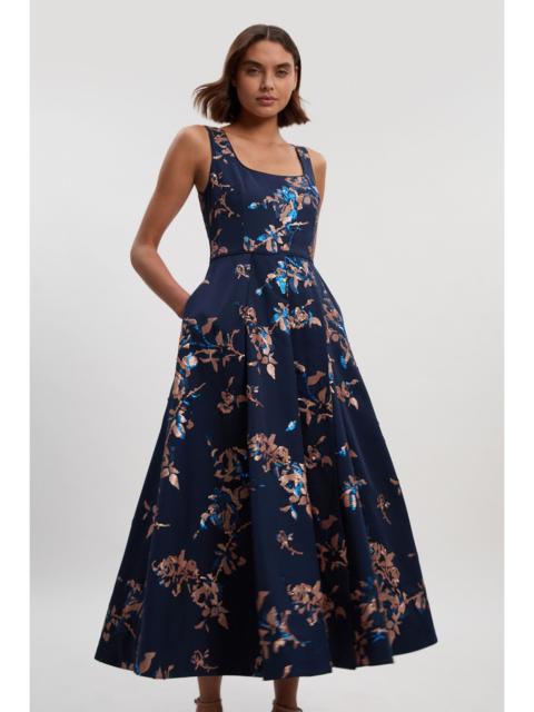 KAREN MILLEN Petite Satin Sequin And Embroidery Woven Prom Dress