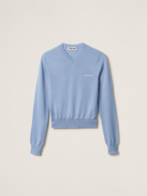 Miu Miu Silk and cashmere V-neck sweater