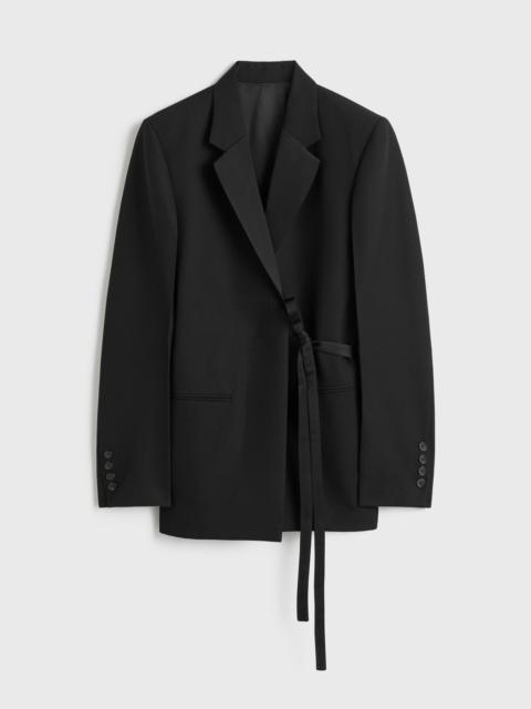 Totême Satin-lapel wrap blazer black
