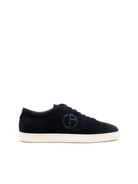 GIORGIO ARMANI logo-embossed low-top sneakers