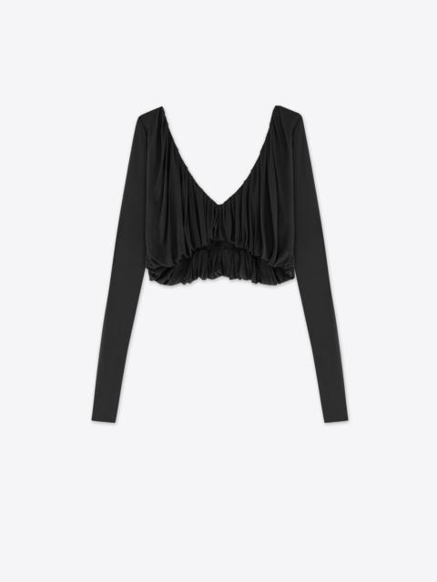 SAINT LAURENT cropped top in jersey