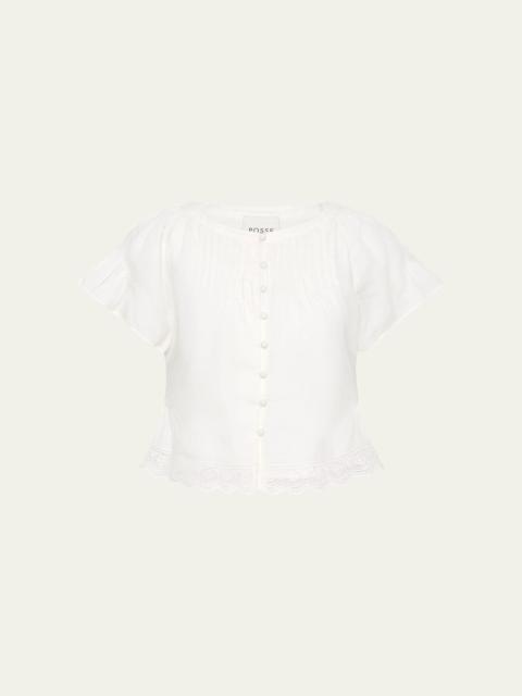 Grace High-Low Pintuck Blouse