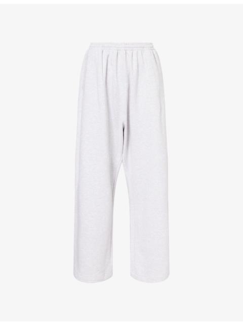 Acne Studios Brand-Embroidery Wide-Leg Cotton-Blend Jogging Bottoms