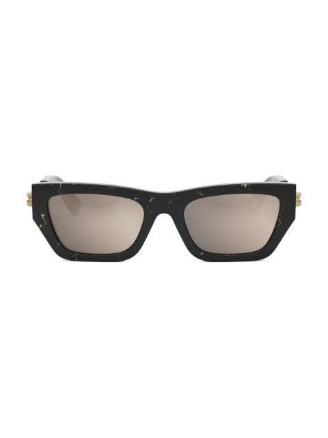 BVLGARI Women's B. zero1 54MM Rectangular Sunglasses - Black Roviex Mirror