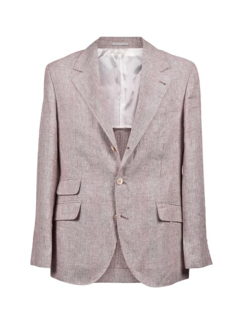 Brunello Cucinelli Linen Check Sport Coat "Red And White" BRUN915
