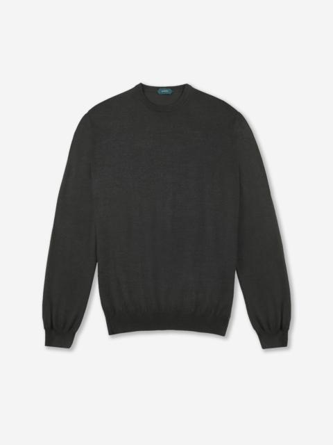 SLOWEAR Slim-fit crew-neck sweater in certified Flexwool