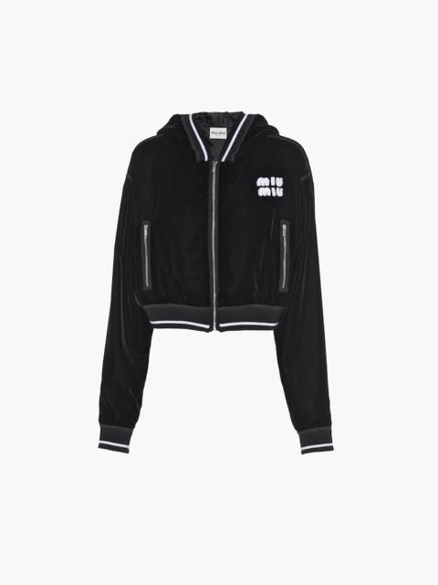 Miu Miu Embroidered velvet blouson