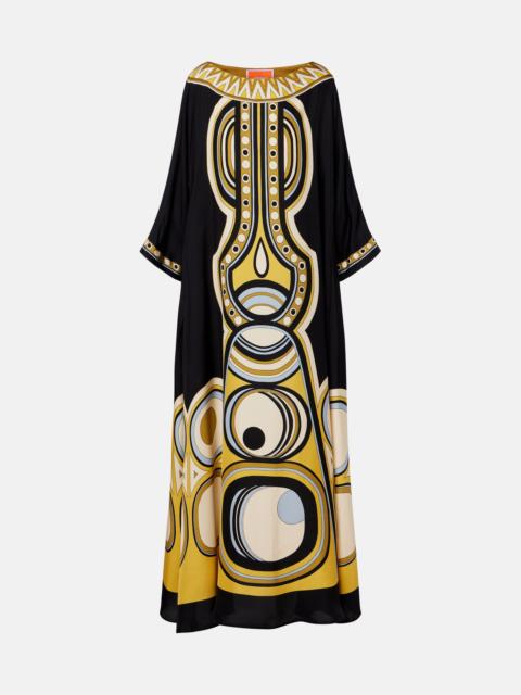 La DoubleJ Muumuu printed silk twill maxi dress