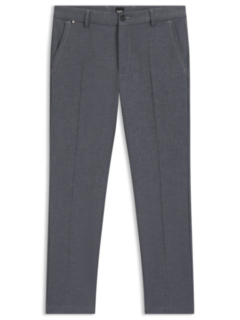 SLIM-FIT TROUSERS IN MELANGE STRETCH FABRIC