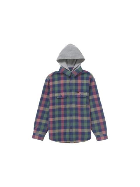 Supreme Supreme Waffle Plaid Hooded Shirt Multicolor