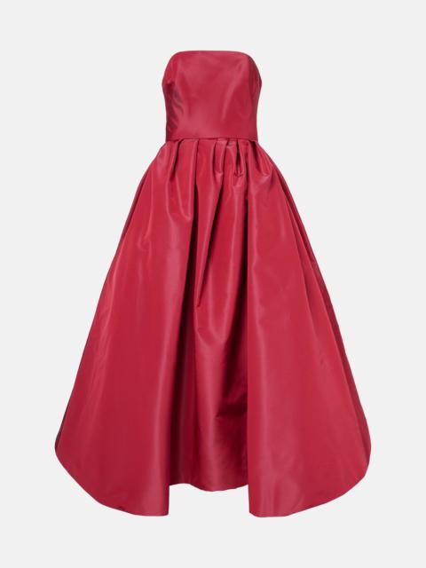 CAROLINA HERRERA Strapless belted silk cocktail dress