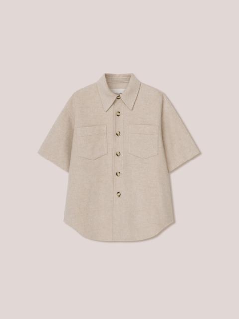 Nanushka NORIO - Double wool wide fit shirt - Oat