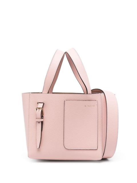 Leather mini bucket bag