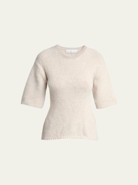 Proenza Schouler Dana Cinched Short-Sleeve Sweater