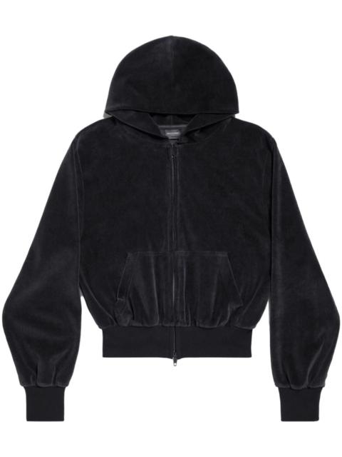 BALENCIAGA Handwritten embellished zip-front hoodie