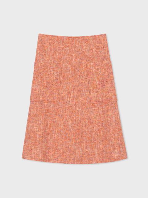 Paul Smith Orange Tweed A-Line Skirt