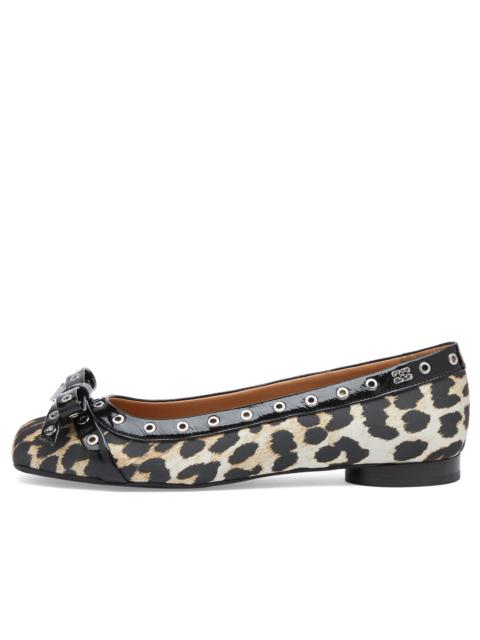 GANNI Eyelets Bow Ballerina