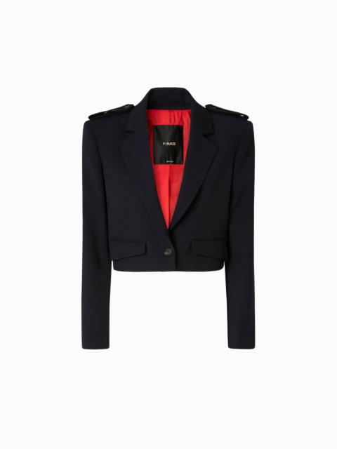 PINKO CROPPED JACKET WITH EPAULETTES