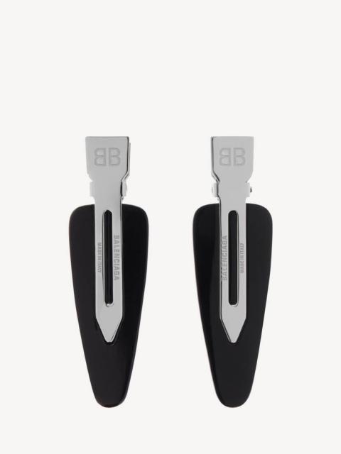 BALENCIAGA Women's Salon Bb Clip Set 2 in Silver/black