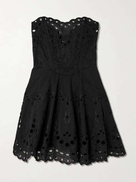 Charo Ruiz Bail Broderie Anglaise Cotton-blend Mini Dress