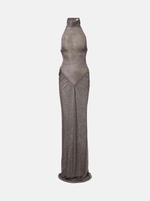 THE NEW ARRIVALS ILKYAZ OZEL Cass ruched semi-sheer maxi dress