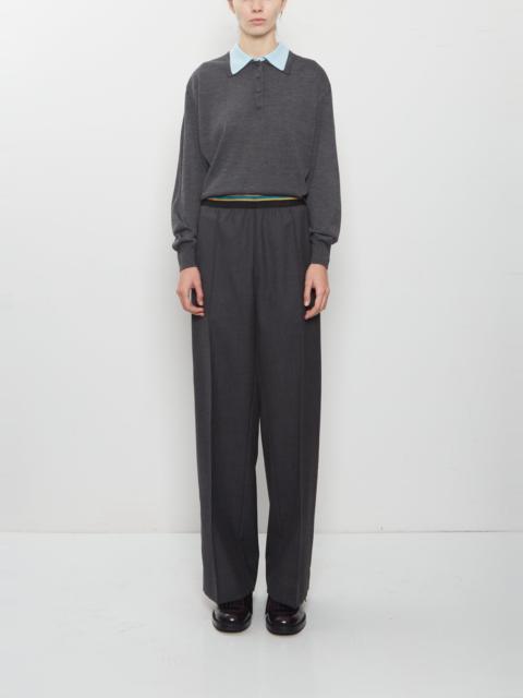 Plan C Wool Twill Pleated Elasticated Trousers