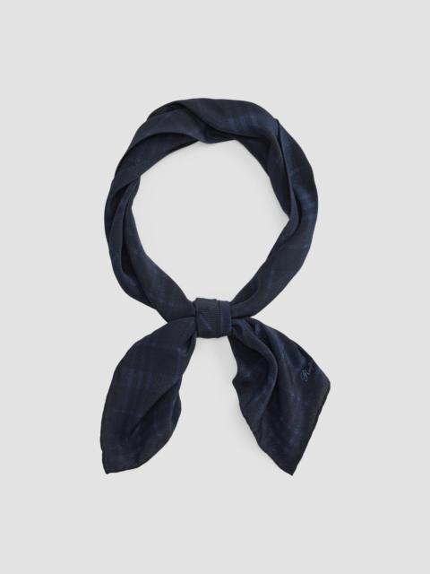 Ralph Lauren Men's Plaid Silk-Linen Neckerchief - Navy