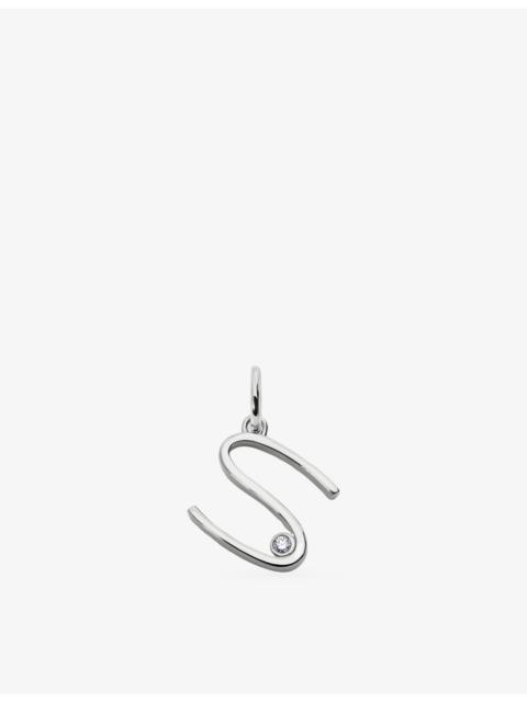 MONICA VINADER Solitaire Diamond Initial S Sterling-Silver And 0.035ct Lab-Grown Diamond Pendant