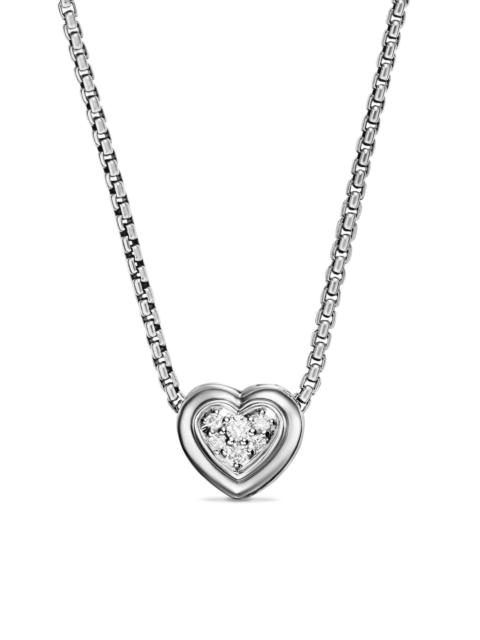 DAVID YURMAN Women's Puffy Heart Pendant Necklace in Sterling Silver with Diamonds, 7.8 MM - Diamond