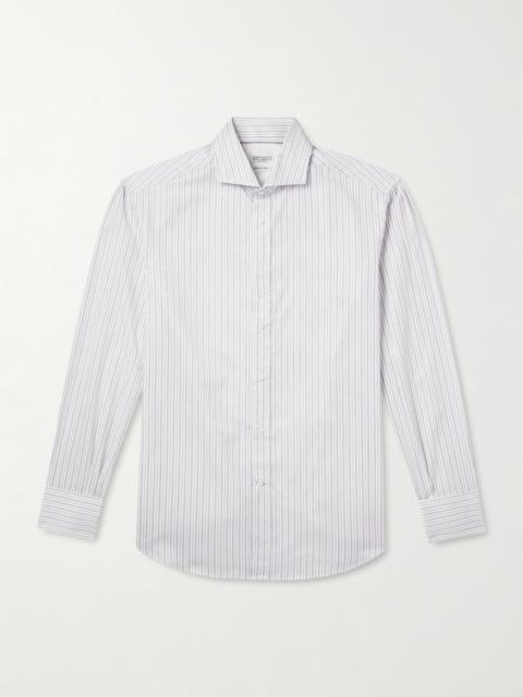 Brunello Cucinelli Striped Cotton-Poplin Shirt