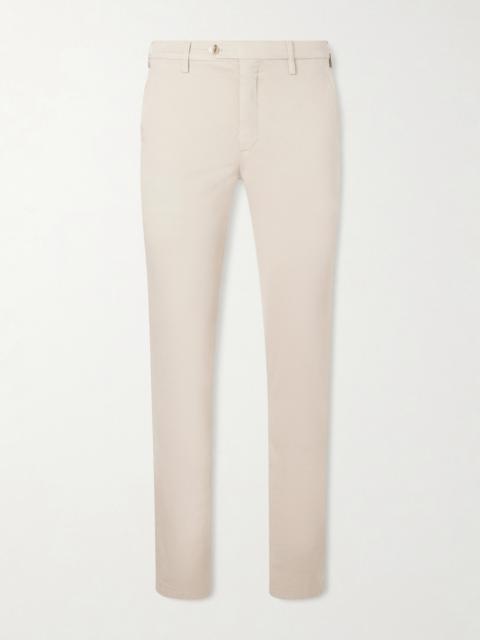 Canali Tapered Cotton-Blend Twill Chinos