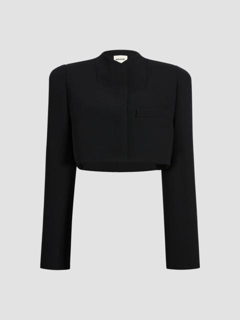 KHAITE Women's Samo Double-Faced Crepe Crop Jacket - Black