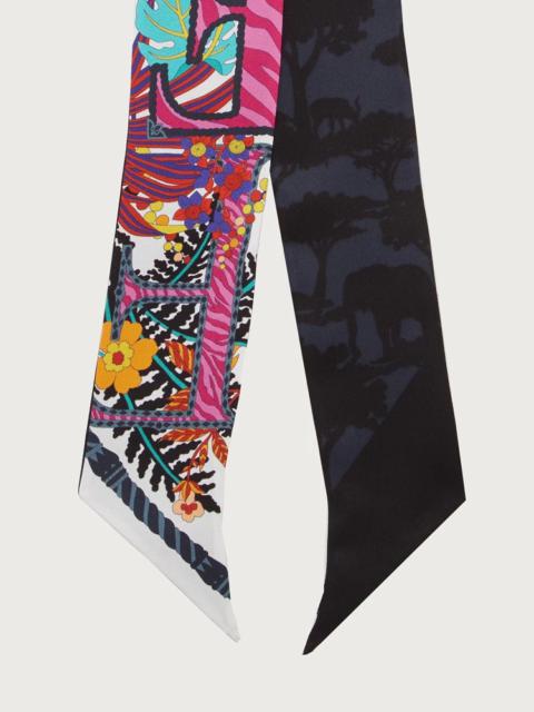 FERRAGAMO AMO PRINT SILK TWILLY BAND