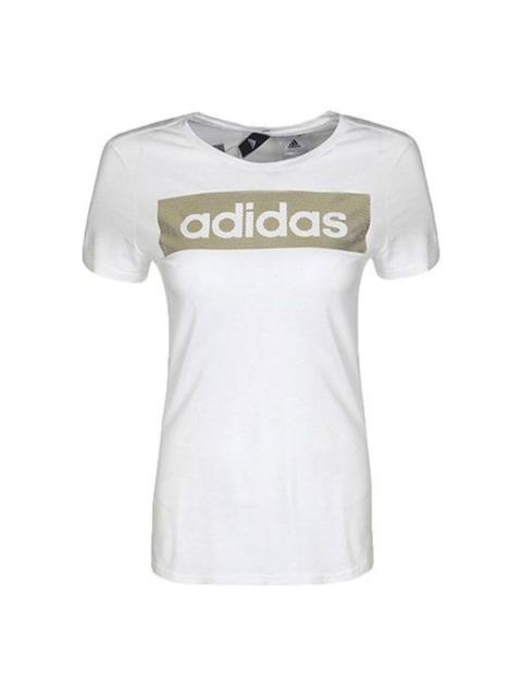 adidas (WMNS) adidas Essentials Logo T-Shirt Asia Sizing 'White Gold' CD1981