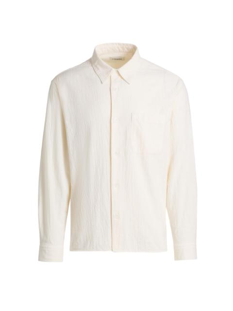 FRAME Men's Textured Cotton Shirt - Off White