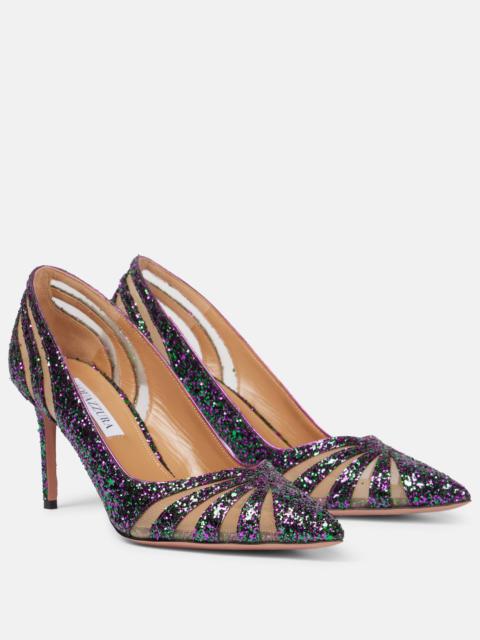 AQUAZZURA Spy 75 glitter pumps