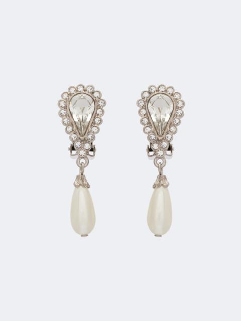 Alessandra Rich Crystal-embellished faux pearl clip-on earrings