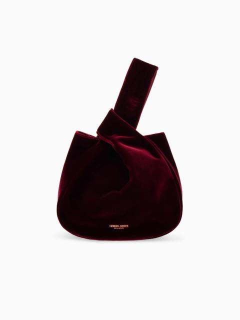 GIORGIO ARMANI SCULPTURAL VELVET HANDBAG WITH KNOTTED HANDLE