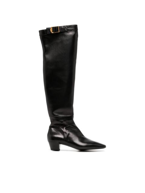 40mm knee-length leather boots