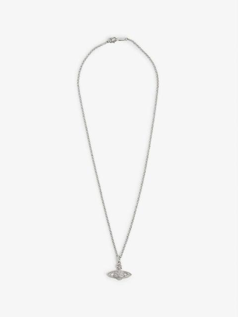 Bas Relief Orb mini silver-tone brass necklace