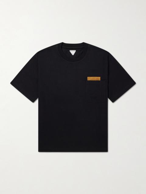 Bottega Veneta Intrecciato Suede-Trimmed Cotton-Jersey T-Shirt
