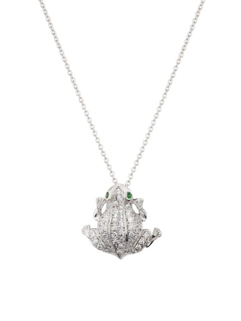 ROBERTO COIN Women's Tiny Treasures 18K White Gold, 0.30 TCW Diamond & Emerald Frog Pendant Necklace - White Gold