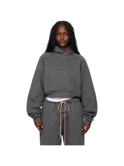 ESSENTIALS Gray Holiday Embossed 90s Raglan Hoodie