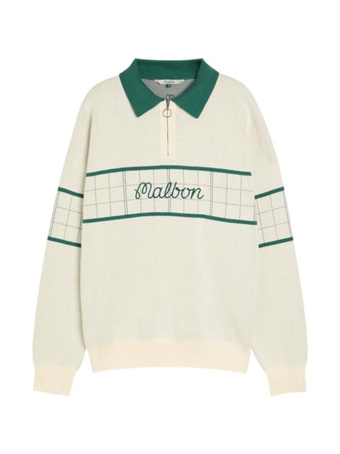 malbon logo-embroidered knit polo shirt