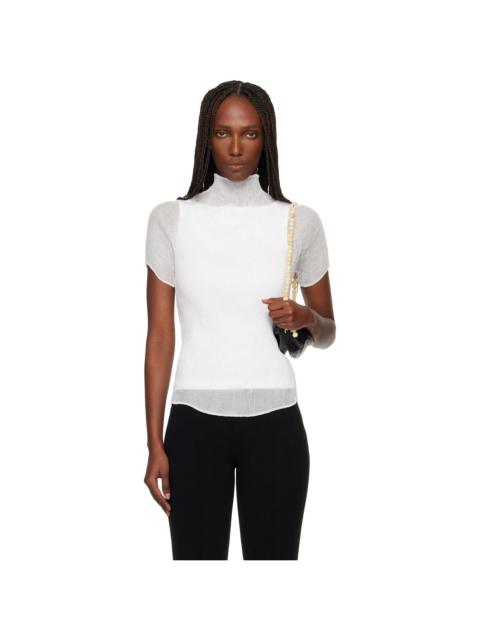 ISSEY MIYAKE White Chiffon Twist T-shirt