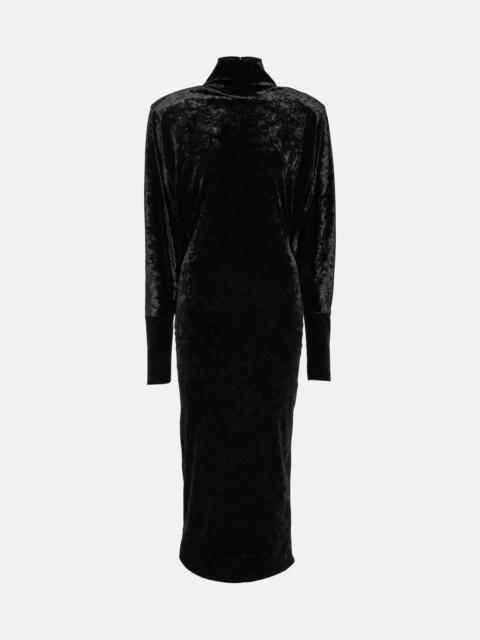 ALEXANDRE VAUTHIER Velvet turtleneck maxi dress