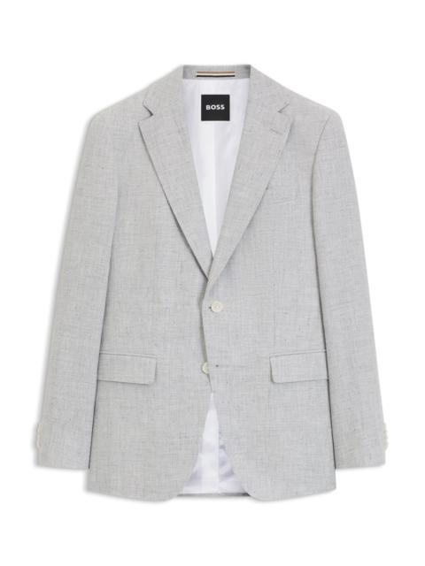 BOSS SLIM-FIT JACKET WITH PUPPYTOOTH PATTERN