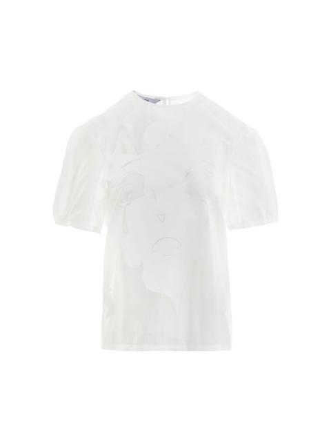 pushBUTTON White Crying Girl Printed Shirt